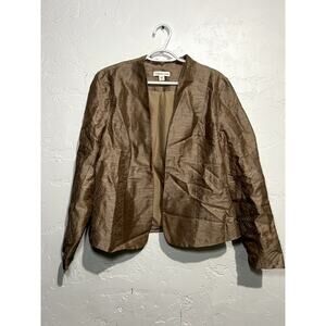 Coldwater Creek linen blazer womens large career office business preppy formal